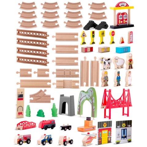 Kolejka drewniana miasteczko 100 szt RK-879 Ricokids Ricokids Kolejka drewniana miasteczko 100 szt RK-879 Ricokids Ricokids