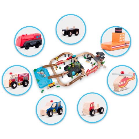 Kolejka drewniana miasteczko 100 szt RK-879 Ricokids Ricokids Kolejka drewniana miasteczko 100 szt RK-879 Ricokids Ricokids