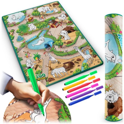 Mata do malowania 90 x 120 cm + markery alkoholowe 80 szt Ricokids Ricokids Mata do malowania 90 x 120 cm + markery alkoholowe 80 szt Ricokids Ricokids
