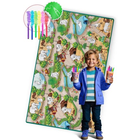 Mata piankowa do kolorowania zwijana 200 x 120 x 0,3 cm Ricokids RK-343 Ricokids Mata piankowa do kolorowania zwijana 200 x 120 x 0,3 cm Ricokids RK-343 Ricokids