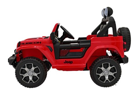 Jeep Wrangler Rubicon na akumulator dla dzieci Czerwony + Pilot + Radio MP3 LED + Koła EVA Jeep Wrangler Rubicon na akumulator dla dzieci Czerwony + Pilot + Radio MP3 LED + Koła EVA