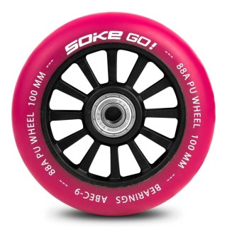 Kółka do hulajnogi 100 mm rubinowe 2 szt SOKE