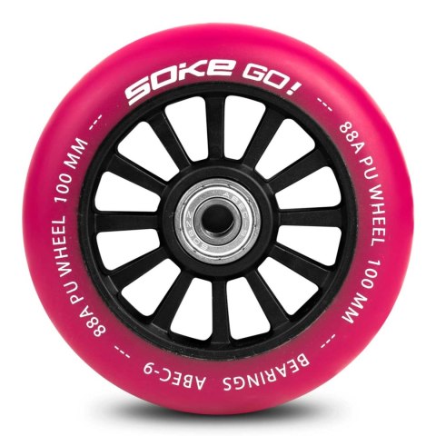 Kółka do hulajnogi 100 mm rubinowe 2 szt SOKE Kółka do hulajnogi 100 mm rubinowe 2 szt SOKE