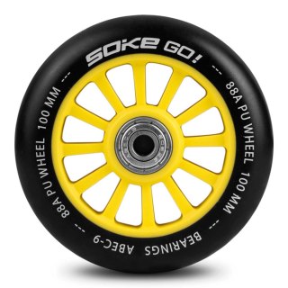 Kółka do hulajnogi 100 mm żółte 2 szt SOKE
