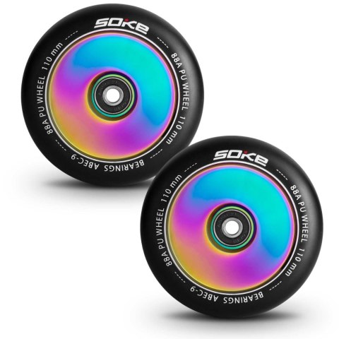Kółka do hulajnogi 110 mm pełne rainbow 2szt SOKE Kółka do hulajnogi 110 mm pełne rainbow 2szt SOKE