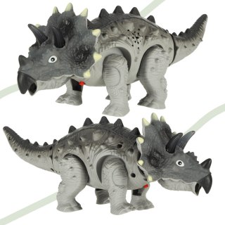Dinozaur Triceratops zabawka interaktywna na baterie chodzi świeci ryczy Kik Sp. z o. o. Sp. k.