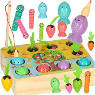 Gra drewniana montessori łowienie rybek marchewki robaczki Kik Sp. z o. o. Sp. k.