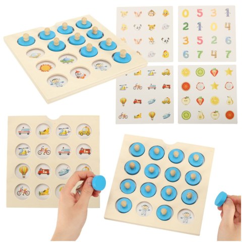 Gra planszowa memory montessori zestaw puzzle drewniane 4 karty Kik Sp. z o. o. Sp. k. Gra planszowa memory montessori zestaw puzzle drewniane 4 karty Kik Sp. z o. o. Sp. k.