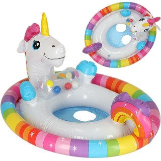 Kółko do pływania dla niemowląt koło pontonik dla dzieci dmuchany z siedziskiem jednorożec max 23kg 3-4lata INTEX 59570 Kik Sp. z o. o. Sp. k.