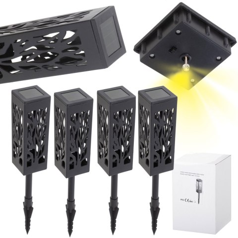 Lampa solarna ogrodowa ażurowa latarenka lamion LED czujnik zmierzchu wbijana 4szt. Kik Sp. z o. o. Sp. k. Lampa solarna ogrodowa ażurowa latarenka lamion LED czujnik zmierzchu wbijana 4szt. Kik Sp. z o. o. Sp. k.