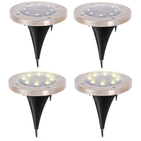 Lampy ogrodowe solarne najazdowe gruntowe czujnik zmierzchu wbijane świecący dysk 8LED 4szt. ciepły biały Kik Sp. z o. o. Sp. k. Lampy ogrodowe solarne najazdowe gruntowe czujnik zmierzchu wbijane świecący dysk 8LED 4szt. ciepły biały Kik Sp. z o. o. Sp. k.
