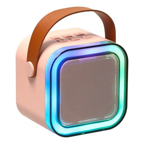 Zestaw do karaoke mikrofon + głośnik przenośny BLUETOOTH USB LED różowy Kik Sp. z o. o. Sp. k. Zestaw do karaoke mikrofon + głośnik przenośny BLUETOOTH USB LED różowy Kik Sp. z o. o. Sp. k.