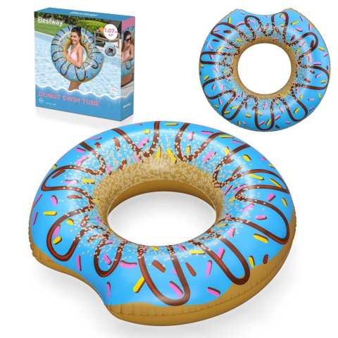 Dmuchane koło plażowe do pływania niebieski Donut 107cm BESTWAY Bestway Dmuchane koło plażowe do pływania niebieski Donut 107cm BESTWAY Bestway
