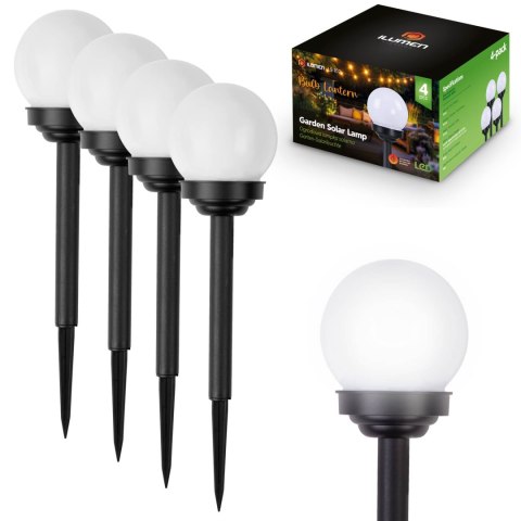 Lampka solarna biała kula 4szt Ilumen LS-102 Ilumen Lampka solarna biała kula 4szt Ilumen LS-102 Ilumen