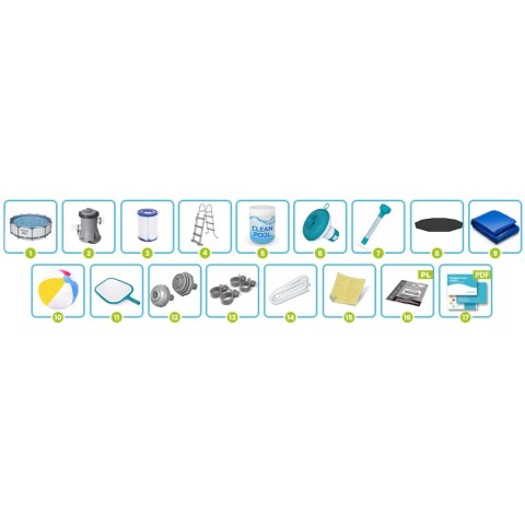 Basen ogrodowy stelażowy 366 x 100 cm 17w1 Bestway 56418 Bestway Basen ogrodowy stelażowy 366 x 100 cm 17w1 Bestway 56418 Bestway