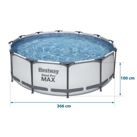 Basen ogrodowy stelażowy 366 x 100 cm 17w1 Bestway 56418 Bestway Basen ogrodowy stelażowy 366 x 100 cm 17w1 Bestway 56418 Bestway