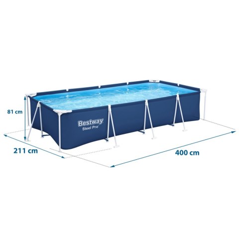 Basen ogrodowy stelażowy 400 x 211 x 81 cm 4w1 Bestway 56405N Bestway Basen ogrodowy stelażowy 400 x 211 x 81 cm 4w1 Bestway 56405N Bestway