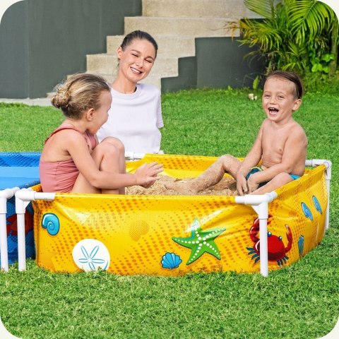 Basen ogrodowy stelażowy dla dzieci z piaskownicą 213 x 112 x 30,5 cm Bestway 561CF Bestway Basen ogrodowy stelażowy dla dzieci z piaskownicą 213 x 112 x 30,5 cm Bestway 561CF Bestway