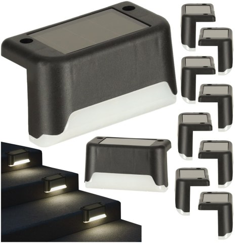 Lampa solarna schodowa ogrodowa zewnętrzna LED na schody czujnik zmierzchu 8 sztuk Kik Sp. z o. o. Sp. k. Lampa solarna schodowa ogrodowa zewnętrzna LED na schody czujnik zmierzchu 8 sztuk Kik Sp. z o. o. Sp. k.