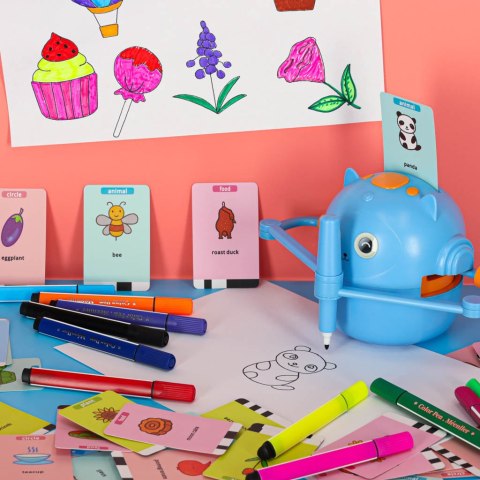 Robot edukacyjny interaktywny nauka rysowania pisania zestaw fiszki mazaki niebieski Kik Sp. z o. o. Sp. k. Robot edukacyjny interaktywny nauka rysowania pisania zestaw fiszki mazaki niebieski Kik Sp. z o. o. Sp. k.