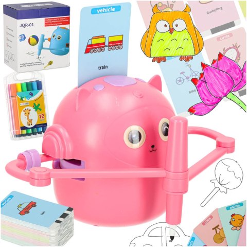 Robot edukacyjny interaktywny nauka rysowania pisania zestaw fiszki mazaki różowy Kik Sp. z o. o. Sp. k. Robot edukacyjny interaktywny nauka rysowania pisania zestaw fiszki mazaki różowy Kik Sp. z o. o. Sp. k.