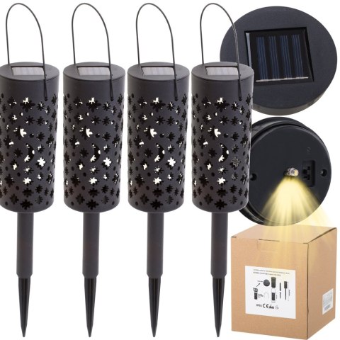 Lampa solarna ogrodowa ażurowa latarenka lampion LED czujnik zmierzchu wbijana 4szt. Kik Sp. z o. o. Sp. k. Lampa solarna ogrodowa ażurowa latarenka lampion LED czujnik zmierzchu wbijana 4szt. Kik Sp. z o. o. Sp. k.