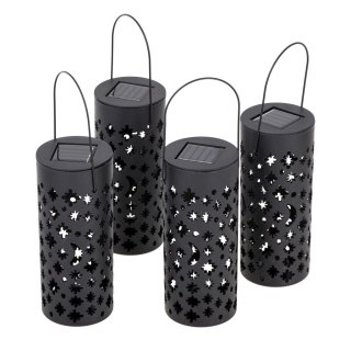 Lampa solarna ogrodowa ażurowa latarenka lampion LED czujnik zmierzchu wbijana 4szt. Kik Sp. z o. o. Sp. k.