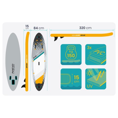 Deska SUP Aquasurf 320 x 84 x 15 cm Neo-Sport 170205 Neo-Sport