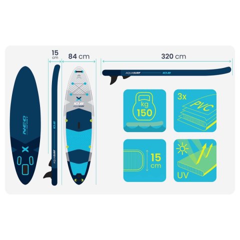 Deska SUP Aquasurf 320 x 84 x 15 cm Neo-Sport 170206 Neo-Sport