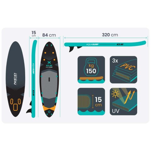 Deska SUP Aquasurf 320 x 84 x 15 cm Neo-Sport 170207 Neo-Sport
