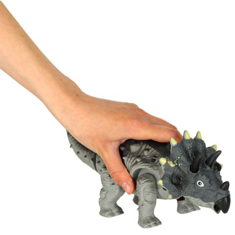 Dinozaur Triceratops zabawka interaktywna na baterie chodzi świeci ryczy Kik Sp. z o. o. Sp. k.