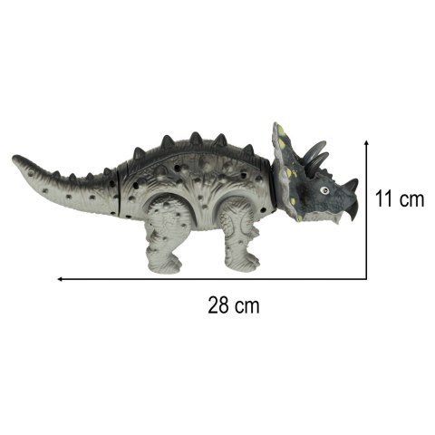 Dinozaur Triceratops zabawka interaktywna na baterie chodzi świeci ryczy Kik Sp. z o. o. Sp. k.