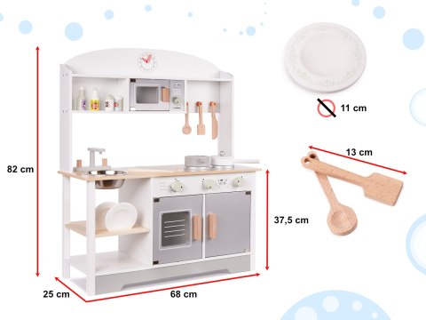 Kuchnia dla dzieci drewniana MDF MODERN CLASSIC akcesoria 82cm Kik Sp. z o. o. Sp. k.