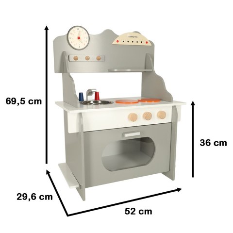 Kuchnia dla dzieci drewniana MDF piekarnik garnki akcesoria 70cm Kik Sp. z o. o. Sp. k.
